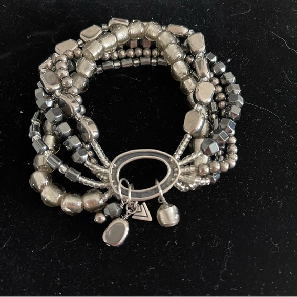 STERLING SILVER | 925 Retired Hailstone Multi Strand Stretchy Bracelet LIKE New - Picture 4 of 5